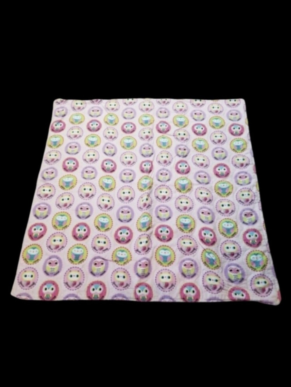 HANDMADE BABY GIRL OWLS FLEECE FRONT BLANKET
